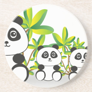 Dessous De Verre En Grès Famille Panda