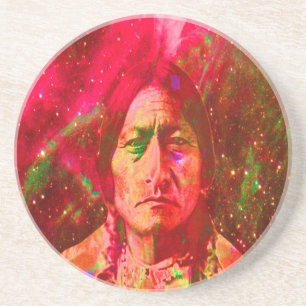 Dessous De Verre En Grès Fantôme amérindien de Sitting Bull
