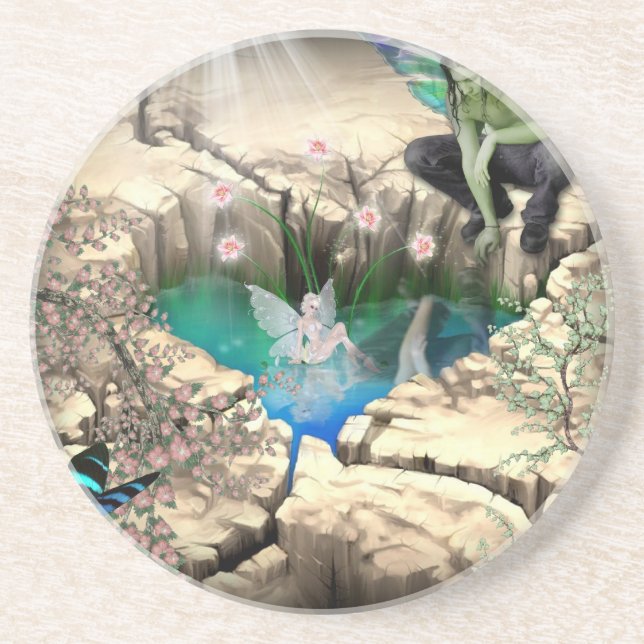 Dessous De Verre En Grès Féerie en Elven Pond (Devant)