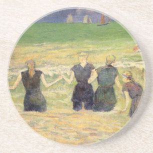 Dessous De Verre En Grès Femmes baignant Dieppe par Paul Gauguin
