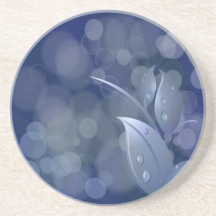 Dessous De Verre En Grès Feuille de Blue Bokeh