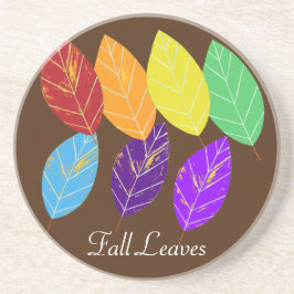 Dessous De Verre En Grès Feuilles automnales Rouge Orange Vert