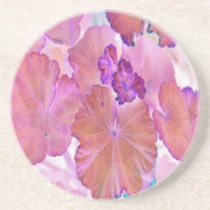 Dessous De Verre En Grès Feuilles de géranium rose