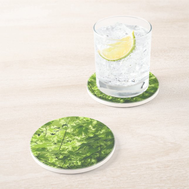 Dessous De Verre En Grès Feuilles d'érable variés (Côté)