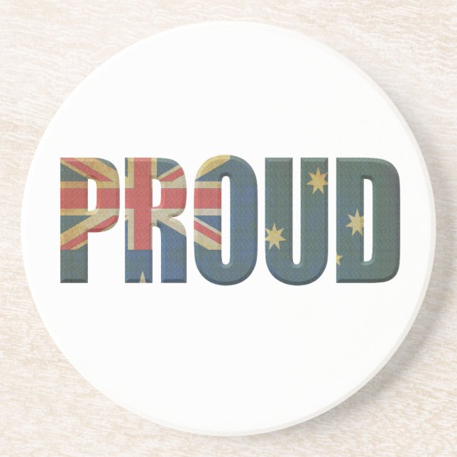 Dessous De Verre En Grès Fière patriotique australienne (Devant)