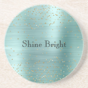 Dessous De Verre En Grès Fille Mint Gold Glam Sparkle Confetti