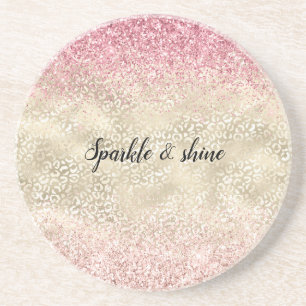 Dessous De Verre En Grès Fille Parties scintillant rose Glam Gold Glitz Emp