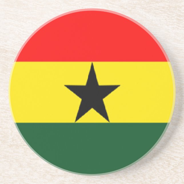 Dessous De Verre En Grès Flag du Ghana (Devant)