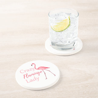 Dessous De Verre En Grès Flamant rose fou Lady Drôle Flamant rose