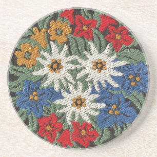 Dessous De Verre En Grès Fleur alpine suisse Edelweiss