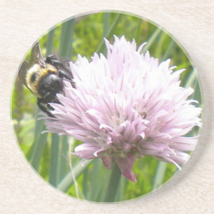 Dessous De Verre En Grès Fleur d'abeilles et de chive