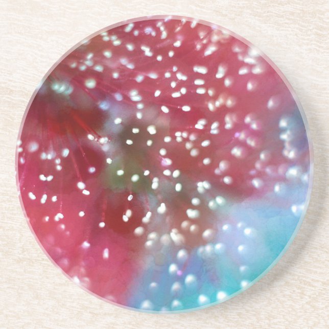 Dessous De Verre En Grès Fleur de brosse Abstraite (Devant)