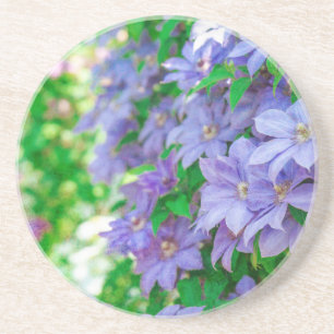 Dessous De Verre En Grès fleur de clématite violette