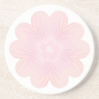 Dessous De Verre En Grès Fleur Graphique Rose Pâle Pastel