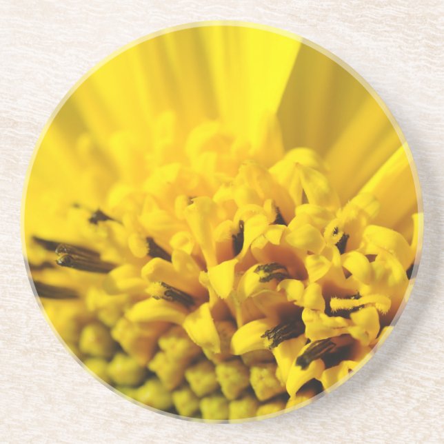 Dessous De Verre En Grès Fleur jaune (Devant)