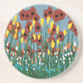 Dessous De Verre En Grès Fleur sauvage