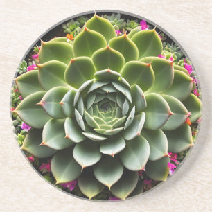 Dessous De Verre En Grès Fleur Succulente Radieuse