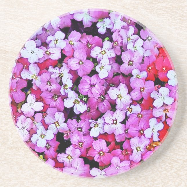 DESSOUS DE VERRE EN GRÈS FLEURS (Devant)