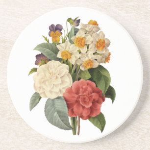 Dessous De Verre En Grès Fleurs anciennes, camélias et narcisses, Redoute