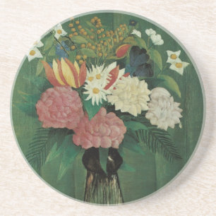 Dessous De Verre En Grès Fleurs avec Ivy par Henri Rousseau, Floral Vintage