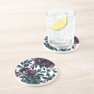 Dessous De Verre En Grès Fleurs Botaniques Aquarelles Maussades Florales