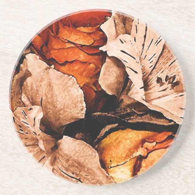 Dessous De Verre En Grès Fleurs d'automne (Devant)