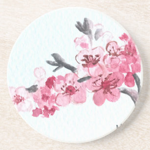 Dessous De Verre En Grès Fleurs de cerisiers roses