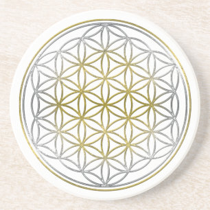 Dessous De Verre En Grès FLEURS DE LA VIE / Blume des Lebens - BiColor