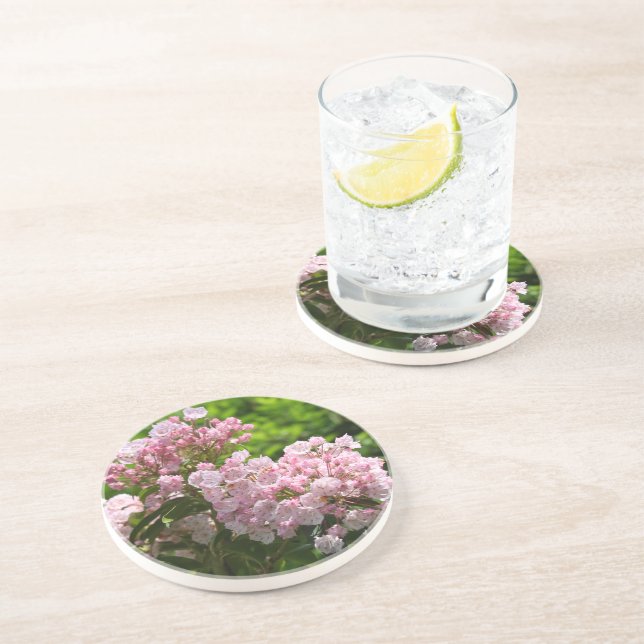 Dessous De Verre En Grès Fleurs de lauriers roses en fleurs (Côté)