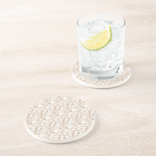 Dessous De Verre En Grès Fleurs de marguerite beige esthétique florale Dits