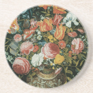 Dessous De Verre En Grès Fleurs de style baroque vintage dans un vase
