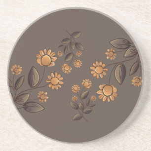 Dessous De Verre En Grès Fleurs d'or