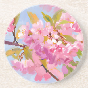 Dessous De Verre En Grès Fleurs roses