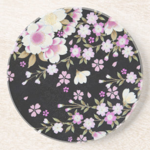 Dessous De Verre En Grès Fleurs roses tombantes en cascade