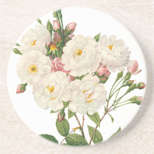 Dessous De Verre En Grès Fleurs vintages Flore Blush Noisette Rose Redoute