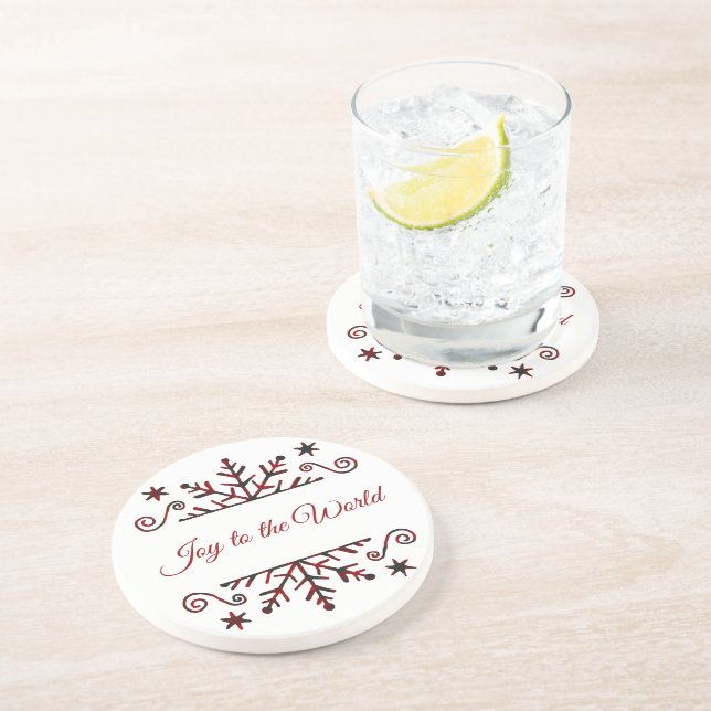 Dessous De Verre En Grès Flocon à carreaux  (Côté)