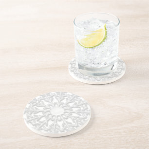 Dessous De Verre En Grès Flocon de neige blanc