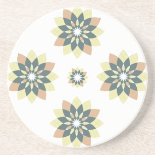 Dessous De Verre En Grès Flocon de neige Floral Orange Jaune