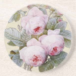 Dessous De Verre En Grès Floral rose de Bourbon de roseraie anglaise