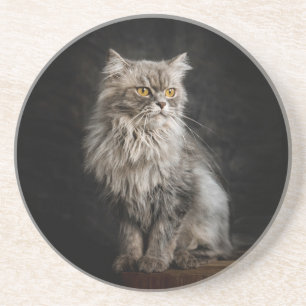 Dessous De Verre En Grès Fluffy Gris