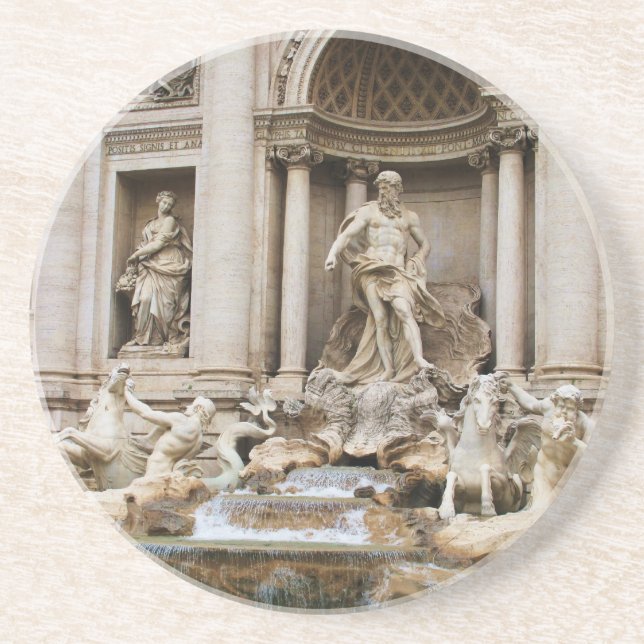 Dessous De Verre En Grès Fontaine de Trevi Rome Italie (Devant)