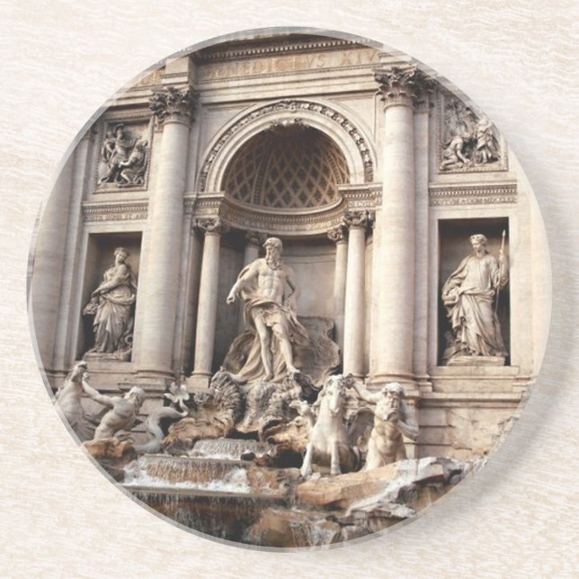 Dessous De Verre En Grès Fontaine de Trevi Rome Italie Voyage (Devant)