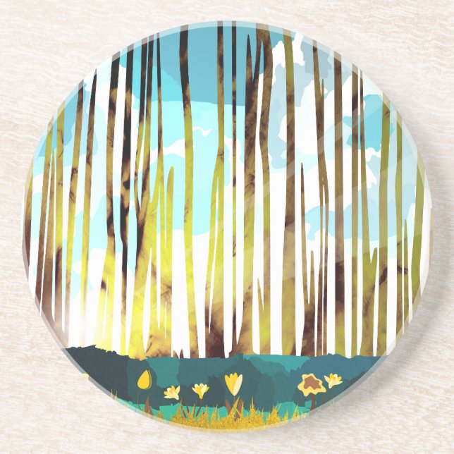 Dessous De Verre En Grès Forêt matinale (Devant)