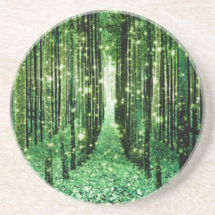 Dessous De Verre En Grès Forêt Verte Mystérieuse Magique