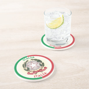 Dessous De Verre En Grès Forme du cercle d'emblème national de l'Italie