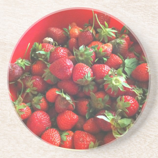 Dessous De Verre En Grès Fraises (Devant)