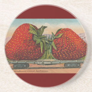 Dessous De Verre En Grès Fraises Giant Fruit Antique Fruit Amusant