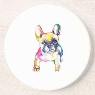 Dessous De Verre En Grès Français Bulldog Aquarelle Dessin À La Main Pour A