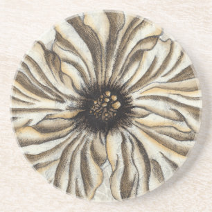 Dessous De Verre En Grès Fresque de Flowerhead sur l'arrière - plan