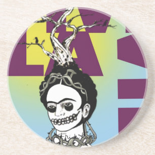 Dessous De Verre En Grès Frida Kahlo Pop Art Portrait